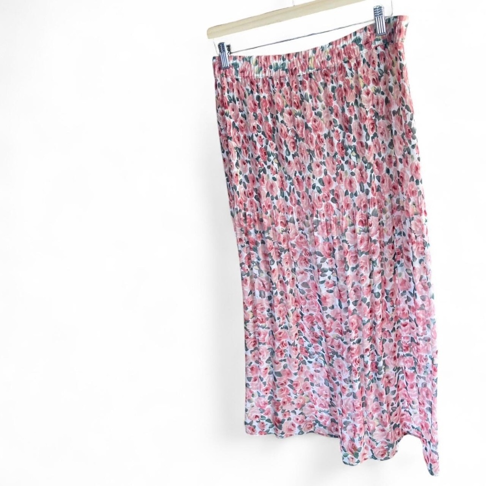 Vintage Floral Pink Maxi Skirt